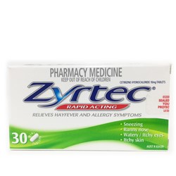 Zyrtec Tablets 10mg Pack of 30 SM