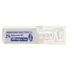 Lignocaine Injection Plain 2% 50 x 5ml SM