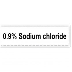 Label 0.9% Sodium Chloride 10mm x 37mm White