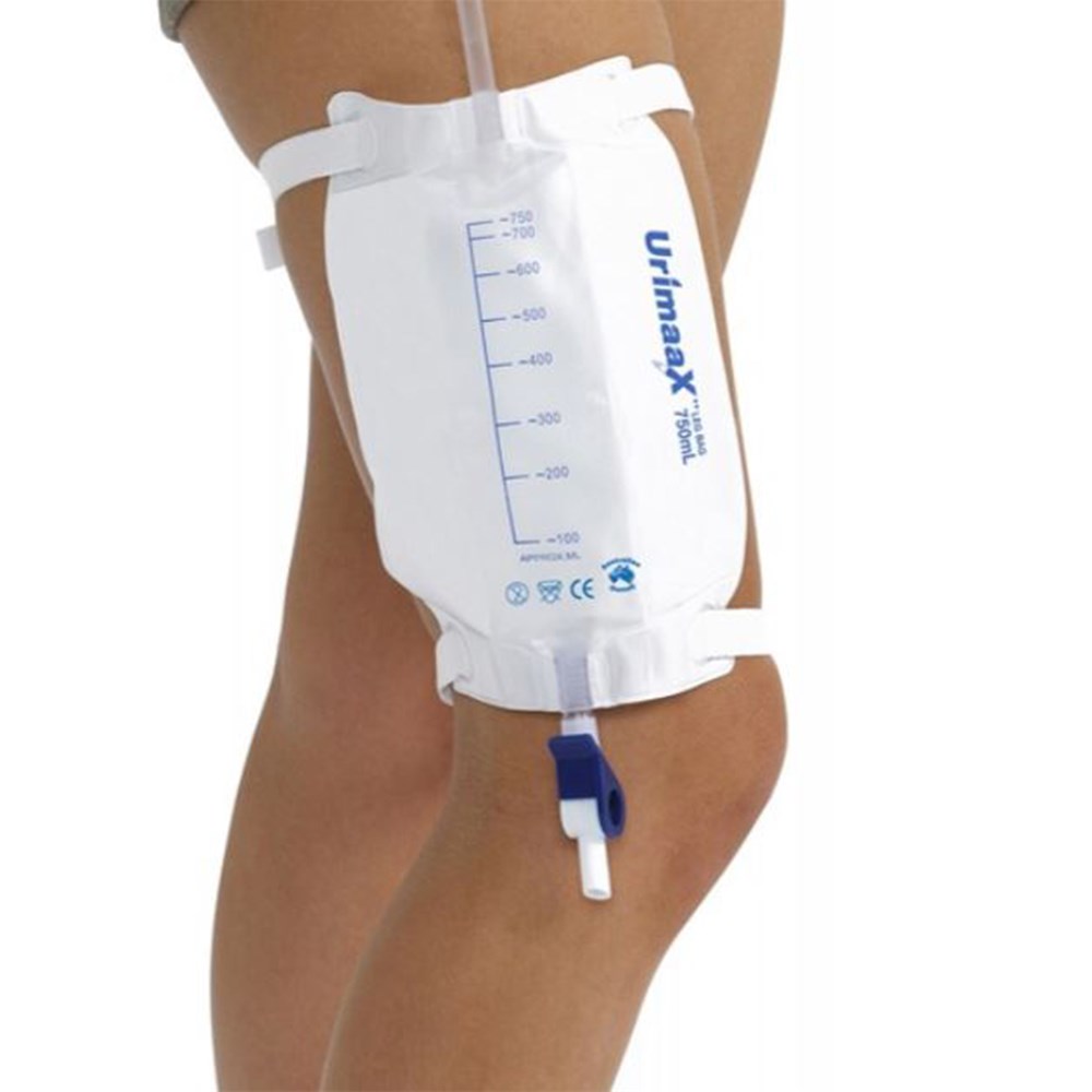 Urine Drainage Leg Bag 750ml Long 30cm Tube Sterile Urimaax - SSS Australia  - SSS Australia Medical Supplies, Equipment & Consumables