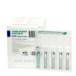 Sodium Chloride Plastic Steriluer Ampoules 0.9% 50 x 10ml