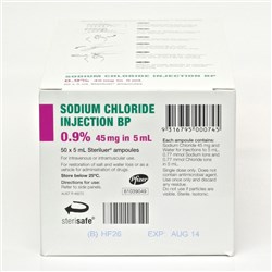 Sodium Chloride Poly Ampoules 0.9% 50 x  5ml (45mg)