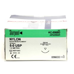 Sutures Nylon Sharpoint 5/0 18mm FS-2 3/8 RC 45cm Black