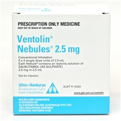 Ventolin Nebules 2.5mg 20 x 2.5ml RD