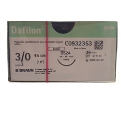 Sutures Nylon Dafilon Braun 3/0 DS 24mm 3/8 RC 45cm Blue