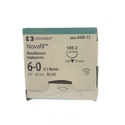 Sutures Novafil 6/0 13mm SBE-2 3/8 RC 45cm Blue 4400-13