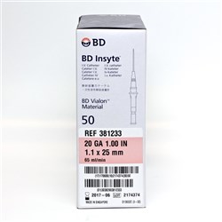 Insyte Cannula B.D. 20G x 25mm (1inch)