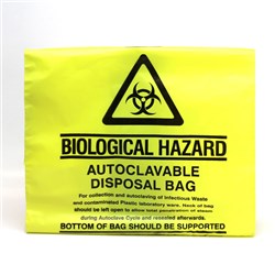 25 x Strong Clinical Waste Biohazard Bio Hazard Yellow Bags 203mm x 354mm