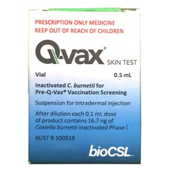 Vaccine Q Fever Vax Skin Test Vial SM