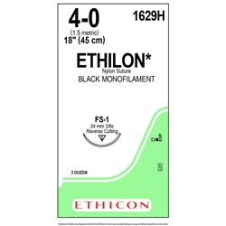 Sutures Ethilon Nylon 4/0 FS-1 24mm 3/8 RC 45cm Black
