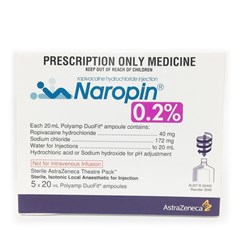 Naropin 0.2%  5 x 20ml Polyamp Theatre Pack SM