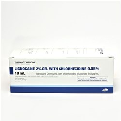 Lignocaine 2% Gel Chlorhexidine .05% 10 x 10ml RD