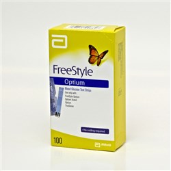 Freestyle Optium Glucose Electrode Strips B100