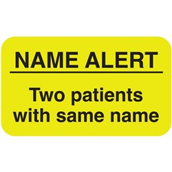 Medical Label Patient with Same or Similar Name Yellow