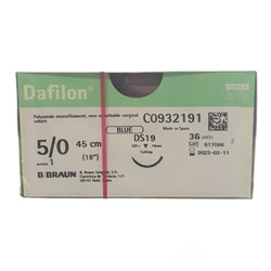 Sutures Nylon Dafilon Braun 5/0 DS 19mm 3/8 RC 45cm Blue