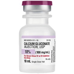 Calcium Gluconate Inj 10% x1g/10ml amps INJ022
