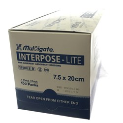 Multigate Interpose-Lite Non Adher Dressings 7.5 x 20cm P100