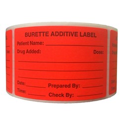Pharmacy Label (Burette Additive) Red