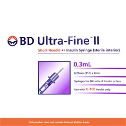 Syringes B.D. 0.3ml 31G 8mm Ultra Fine