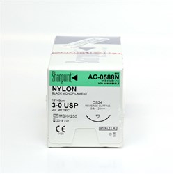 Sutures Nylon Surgical Specialties 3/0 24mm 12 AC663N 45cm