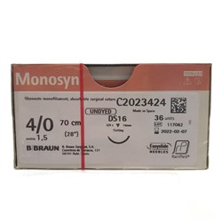 Sutures Monosyn Braun 4/0 DS 16mm 3/8 RC 70cm Undyed