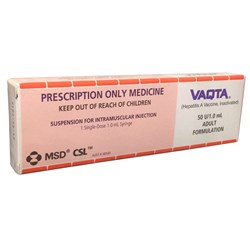 Vaccine Vaqta Adult Hepatitis-A 1ml with Syringe SM