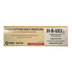 Vaccine Hepatitis-B Hb-2 0.5ml Paed SM