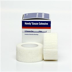Handy Gauze Cohesive Retention Bandage 2.5cm x 2m Unstretch