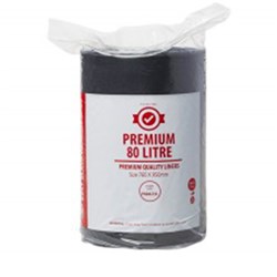 Garbage Bags Black Premium H/D 80L 760mm x 950mm Gusseted
