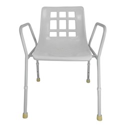Shower Chair Plastic Adjust Height Extra Wide Steel (125Kg)