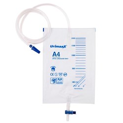 Urine Drainage Bag Sterile Bottom Outlet 2ltr 120cm Tube A4