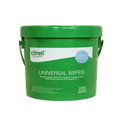 Clinell Universal Sanitising Wipes Hospital Grade Bucket 225