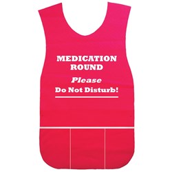 Medication Apron "Do Not Disturb" Red