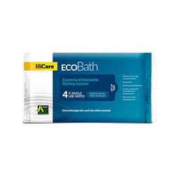 Hicare Eco Bath Wipes Resealable 4 Cloth Packs HCEB450