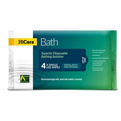 Hicare Bath Wipes Resealable 4 Cloth Packs HCB440