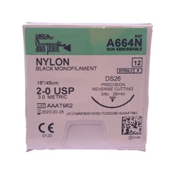 Sutures Nylon Surgical Specialties 2/0 26mm 45cm A664N