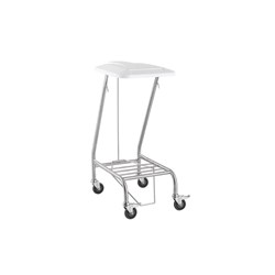 Trolley Linen S/Steel w/ Foot Operated Lid Single SQ Series