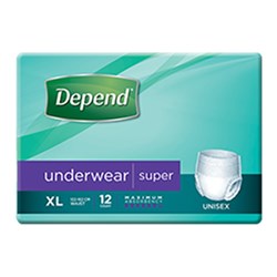 Depend Super Unisex Underwear X-Large 19617