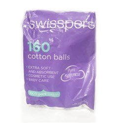 Swisspers Cotton Wool Balls Poly Bag P160