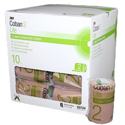 Coban 2 Layer Lite Compression Bandage 10cm x 3.5m 20724