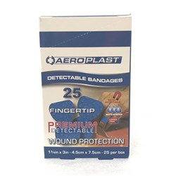 Aeroplast Blue Detectable Fingertip 75 x 45mm B25