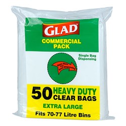 Glad Commercial Clear Bags Extra Large 75cm x 90cm P50 x 4