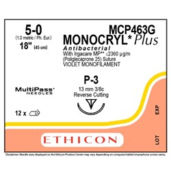 Sutures Monocryl Plus 5/0 P-3 13mm 3/8 Prec RC 45cm Violet