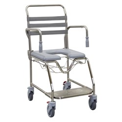 Shower Commode Smik S/S 460W Slide F/Rest Open Seat/Carrier 150kg