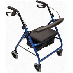 Wheelie Walker with Handbrake & Seat Basket Blue Colour