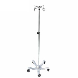 I.V. Stand 4 Hanger Mobile S/Steel Adjustable Height