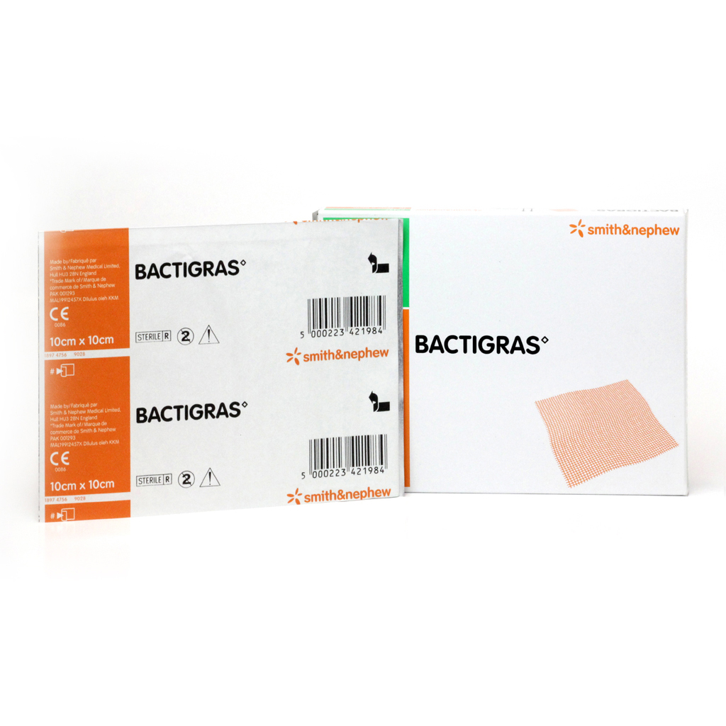 Amazon.com: Smith & Nephew 2 Boxes Of Bactigras By , Size 10X10 Cm/ Unit  (10 Unit In 1 Box ,Individually Wrapped Sterile Dressings Sealed  Separately) : Health & Household