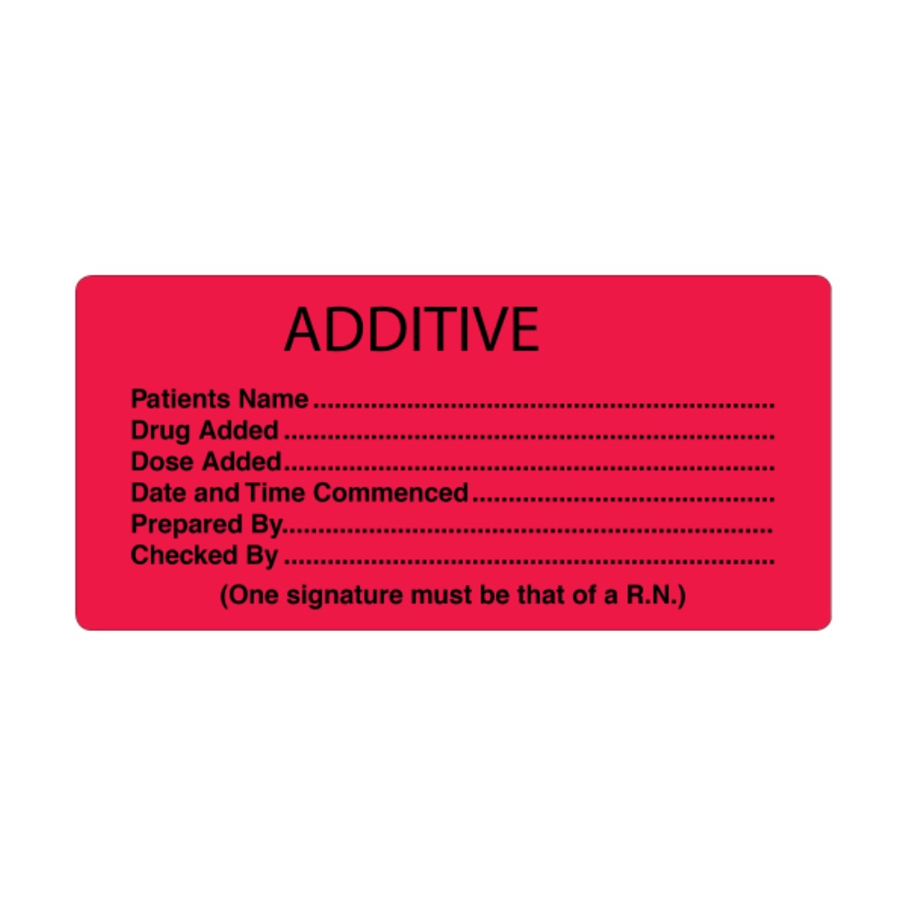 Pharmacy Label (Additive) Red - SSS Australia - SSS Australia Medical ...
