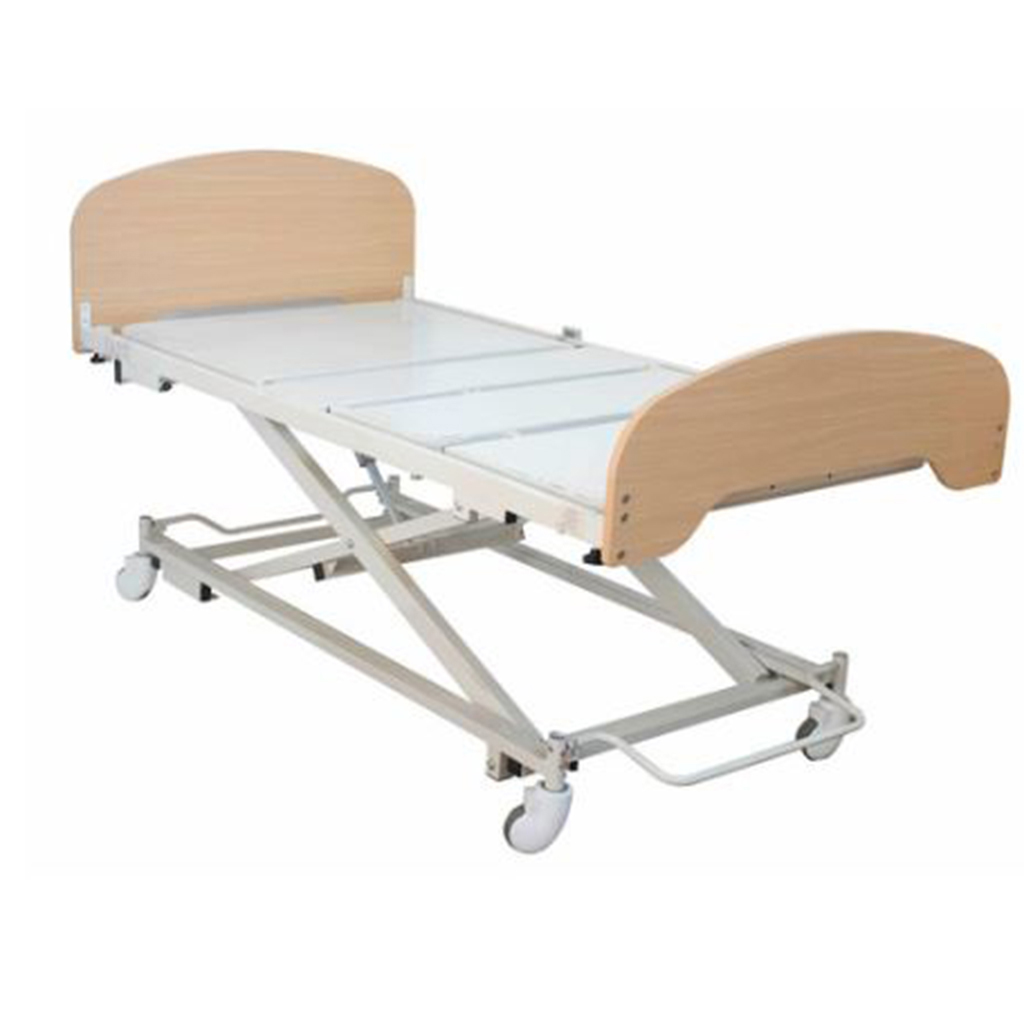 Oden HighCare Hospital Bed 3 Sect Knee Break C/Lock Beech SSS