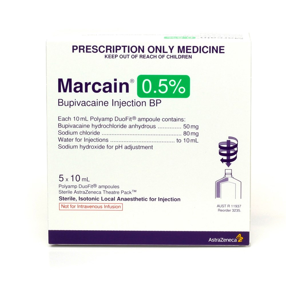 Marcain Plain 0.5% 5 x 10ml RD - SSS Australia - SSS Australia Medical .